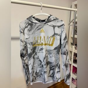 Adidas Hurricanes AEROREADY Gray Marble Training Top Long Sleeve Hoodie Athletic